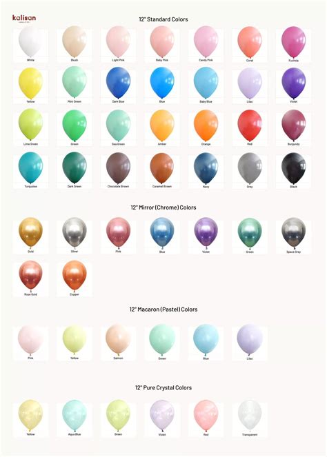 kalisan balon renkleri